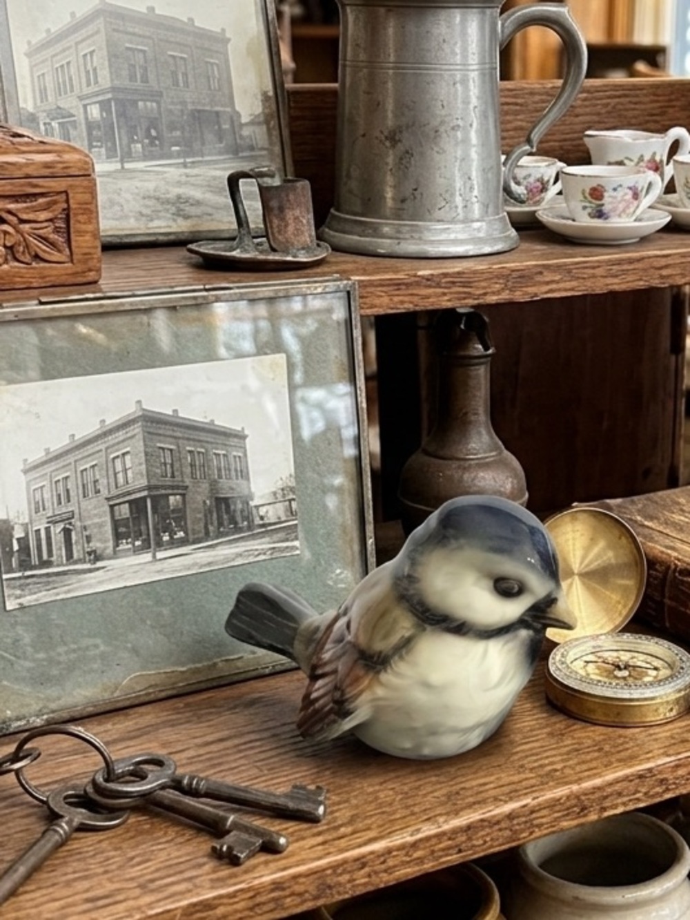 Goebel Vintage Small Porcelain Figurine Sparrow Bird, Germany